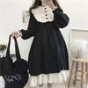 Japanische Lolita-Stil Damenkleider Frühling Herbst Hohe Taille Abnehmen Rüschen Süßes Kleid Kawaii Kleidung