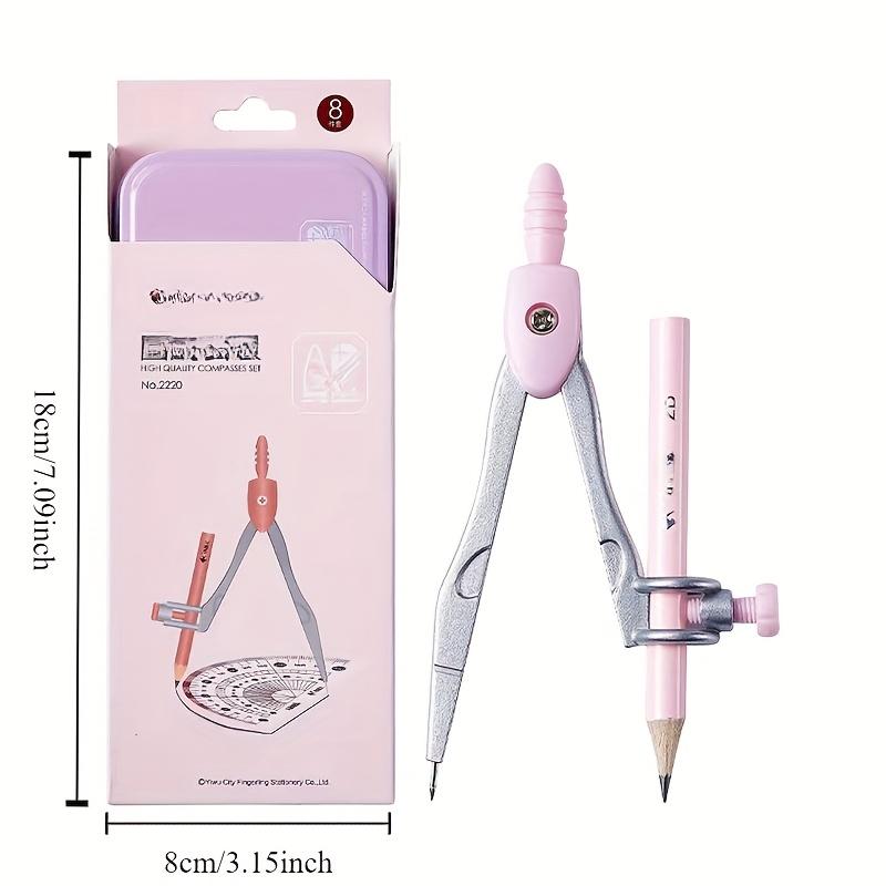 8pcs/Set Ruler Compass Pencil Set Geometry Maths Drawing Stationery Mathematical for Boys Girls Gift Office Stationery Supplies