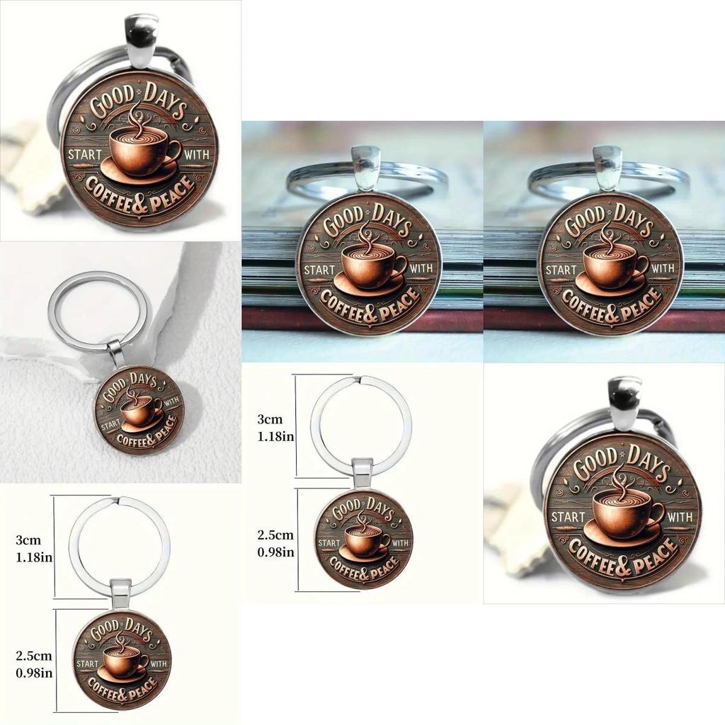 Vintage Coffee Cup Keychain With Zinc Alloy Material For Gift Giving And Souvenir Collectors