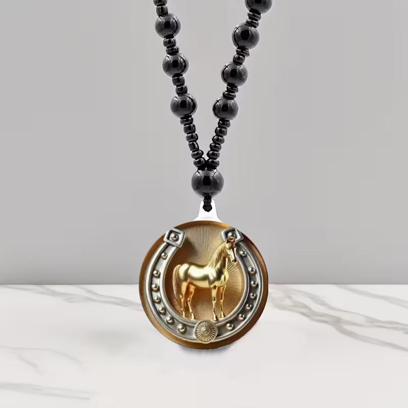 Модное ожерелье с подвеской в виде золотой подковы и знака зодиака для женщин, ювелирные аксессуары, подарки A1