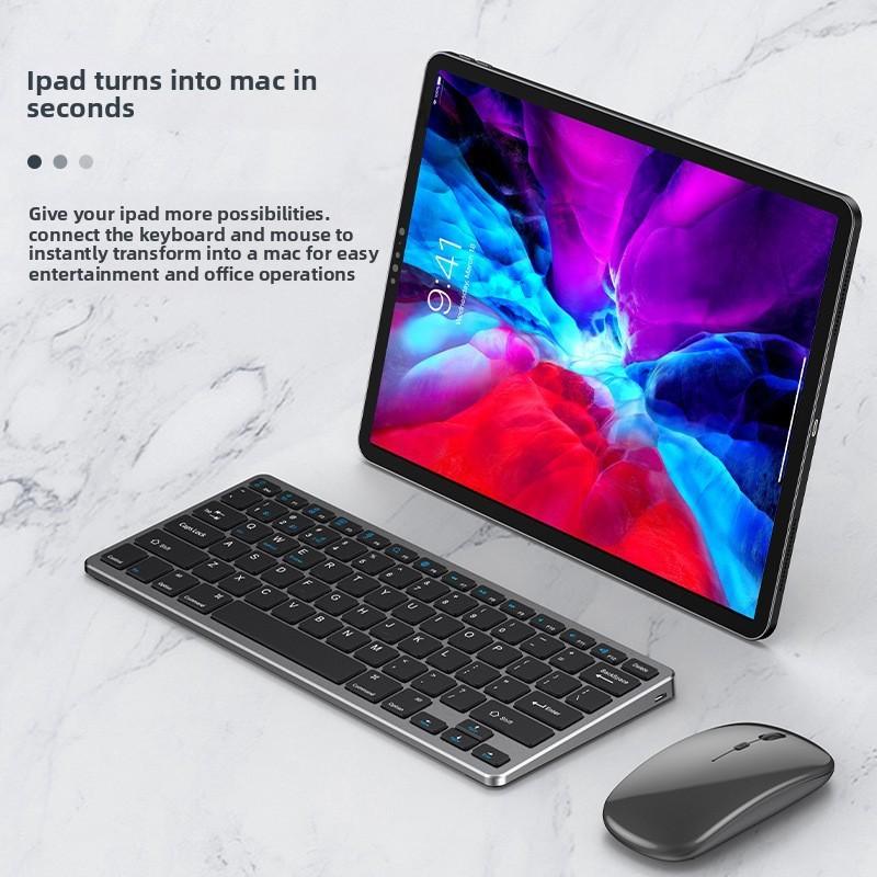 Ultra-thin Rechargeable Version Bluetooth Three-mode Keyboard and Mouse Set Business Office Wireless Keyboard