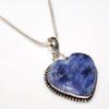 Chain Heart Sodalite 925 Silver Plated Necklace 18" Christmas Special Jewelry V8E98