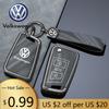 För VOLKSWAGEN VW Bil Zinklegering Smart Fjärrnyckel Nyckelring Fodral Skydd För VW Volkswagen MK7 Golf 7 Tiguan MK2 för Seat Ibiza Leon