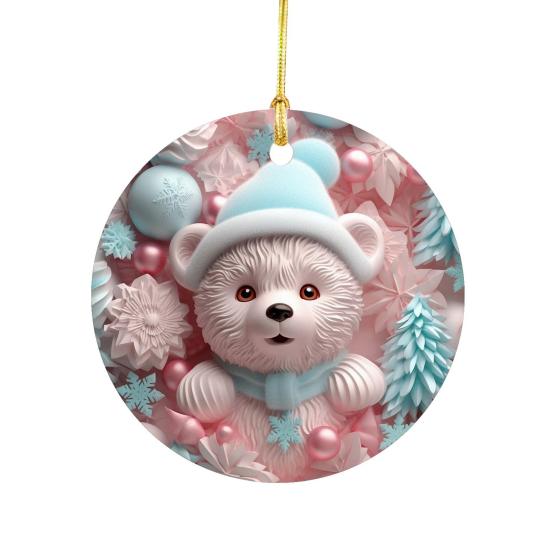 Christmas Pendant Santa Claus Elk Snowman Charm 2D Christmas Hanging Ornament with Lanyard Design Elk Window Decor
