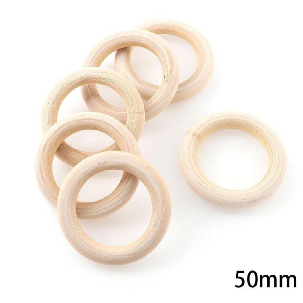 Etwa 20-60MM unbehandelte hölzerne handgefertigte DIY-Bastelarbeiten, für DIY-Bastelarbeiten Holzringe Ornamente Verbinder Bastelherstellung