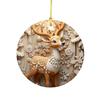 Christmas Pendant Santa Claus Elk Snowman Charm 2D Christmas Hanging Ornament with Lanyard Design Elk Window Decor