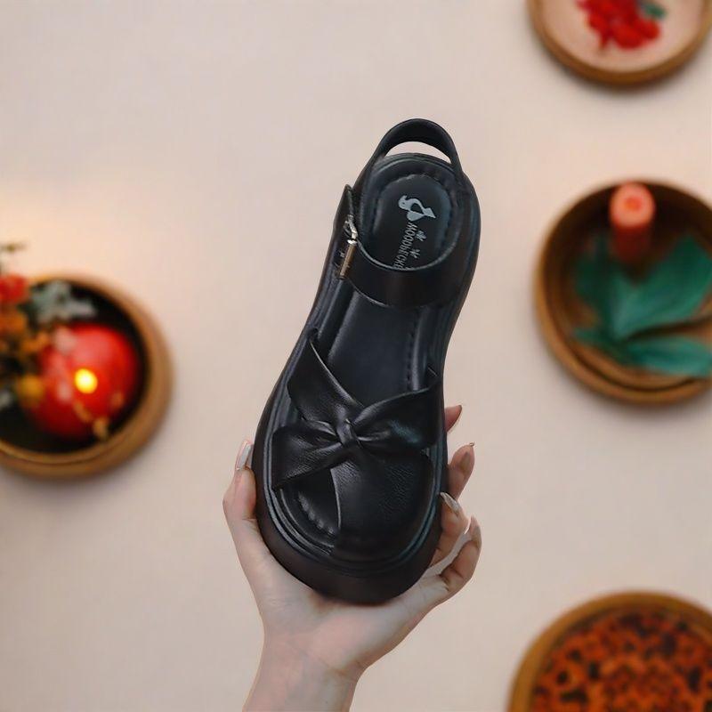 

Летние новые сандалии на платформе, женские, модные и универсальные, повседневные туфли, увеличивающие рост, сандалии с сумкой на носке, женские 40