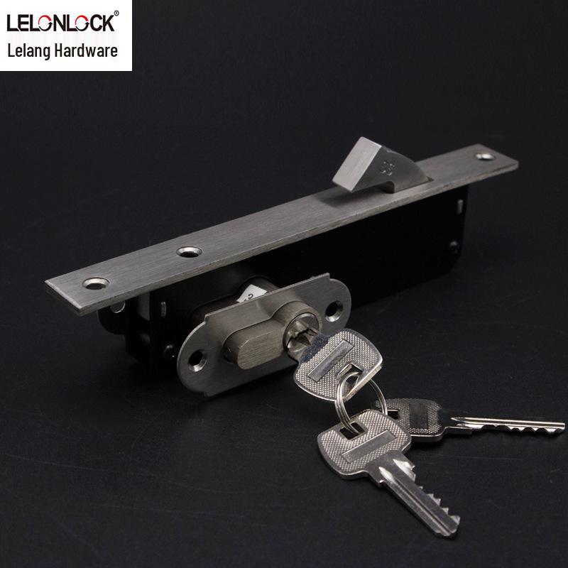 Stainless Steel Sliding Door Lock with Single Narrow Hook for Bathrooms
