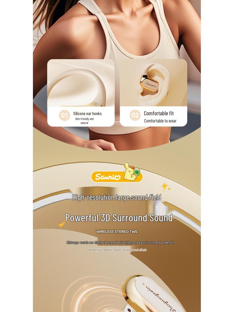 Sanrio Hello Kitty Bluetooth Wireless In-Ear Earphones for Sports & Gaming