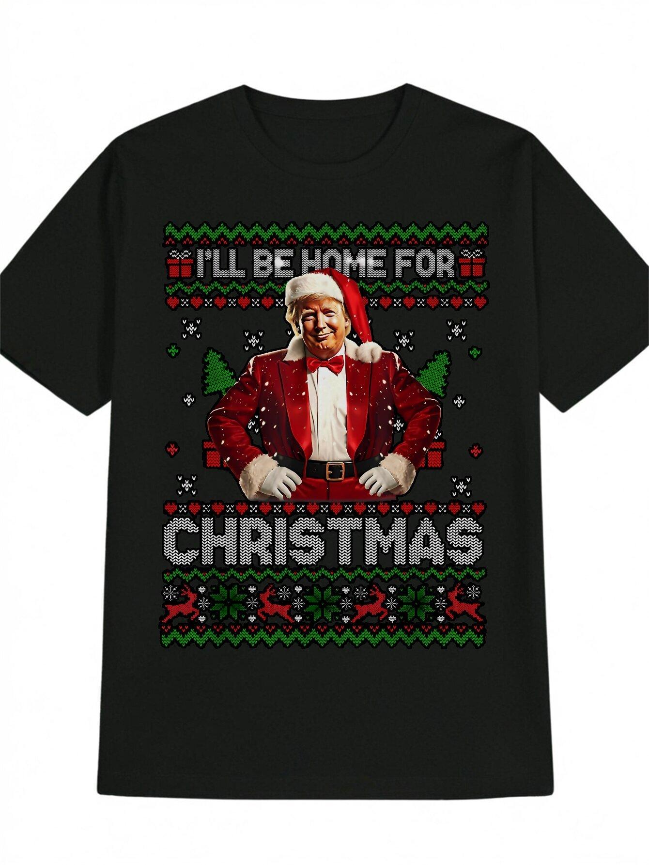 Classic Christmas-Themed T-shirt - Funny Trump Graphic XL