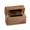 Minimalist Walnut Wood Jewelry Box For Two Rings Scratch Resistant Lining Secure Jewelry Organization Supplies