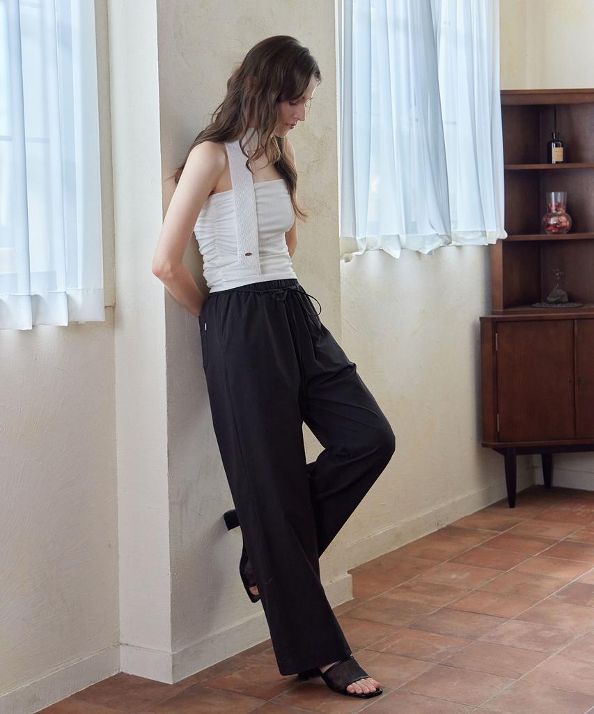 Eosseu String Cotton Pants (Black)