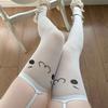 Japanese Kaomoji Cute Printed Jk Skirt With Knee Socks, Two-Dimensional Expression Long High Tube Suspenders Stockings
