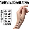S.A.V.I 5pcs Temporary Tattoo Sheets for Men & Women - Black Waterproof Designs | Crown, Snake, Cross, Bow | 10.5x6cm | Safe Non-Toxic Skin-Friendly