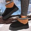 Fashion Black Platform Snow Boots for Women Winter Thicken Warm Plush Ankle Boots Woman Retro Faux Suede Non Slip Cotton Shoes Lady