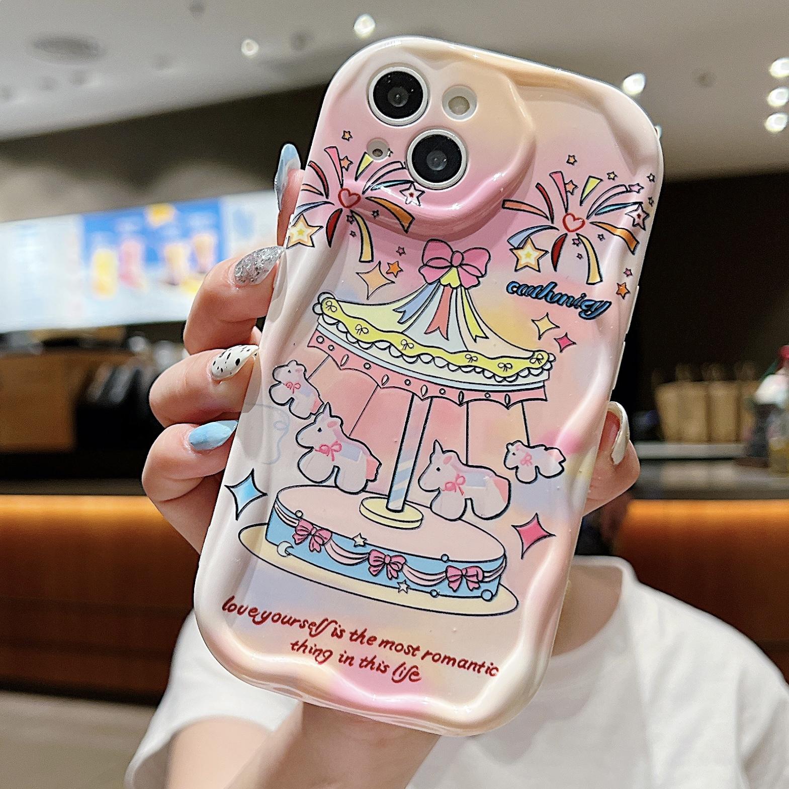 

Силиконовый чехол Carousel для Xiaomi Redmi Note 14 13 Samsung A56 A26 A36 Oppo A3 A5 Pro Tecno Spark 30C Funda Cartoon Lucky Dog Cover Soft TPU Bumper iPhone 16E