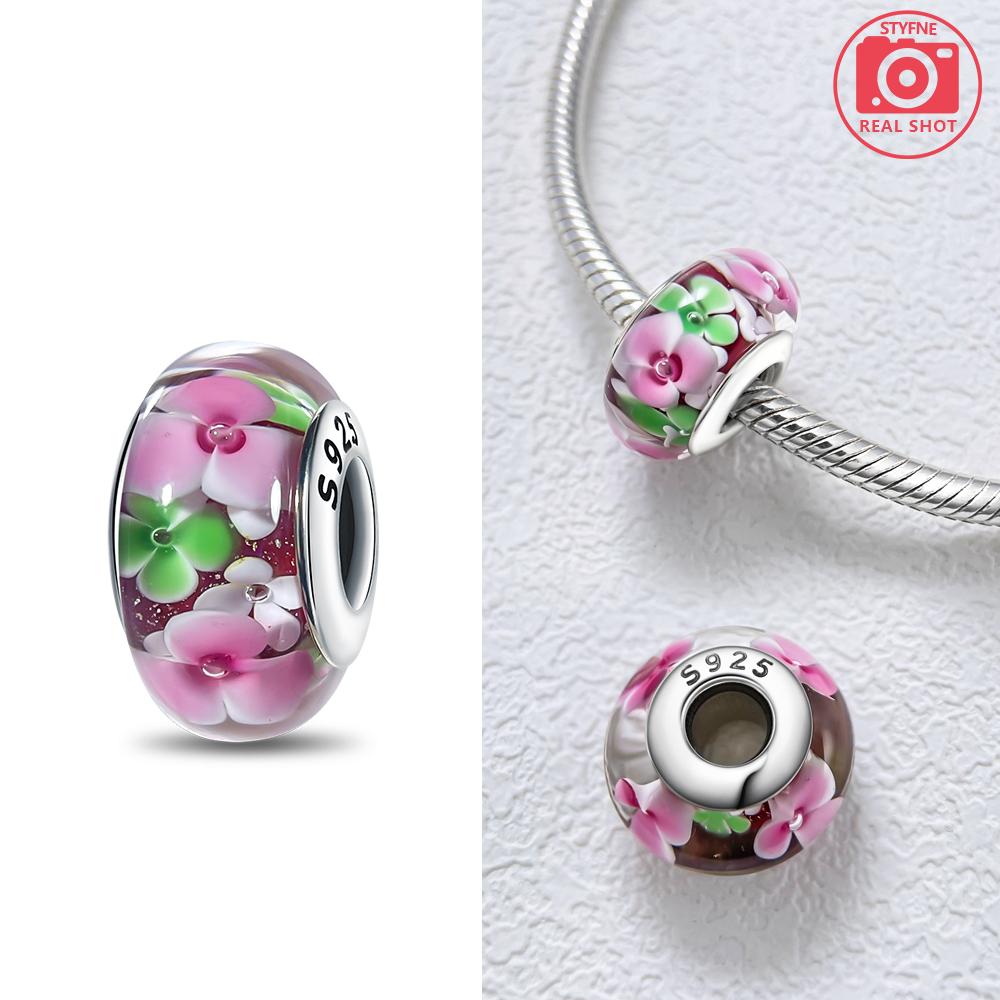 Peculiar Murano Glass Bead Butterfly Colorful Starry Sky Beads Fit Bracelet Women Diy Gift Murano Accessories Jewelry