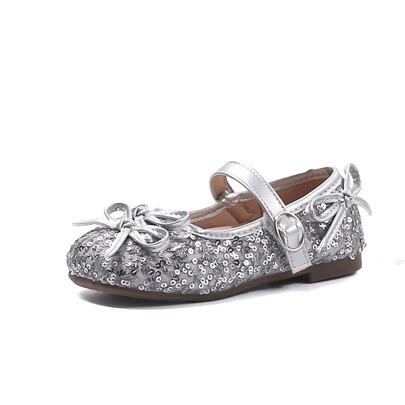 

Fashion sequined baby girl princess shoes spring and autumn 2025 new soft-soled non-slip girls versatile casual single shoes 23-28 yards, 6 pairs in one hand