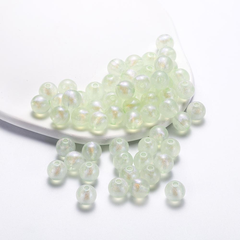 8mm 10mm Acrylic Spacer Beads Mermaid Round Shape Beads For Jewelry Making DIY Charms Bracelets Necklac Accessories
