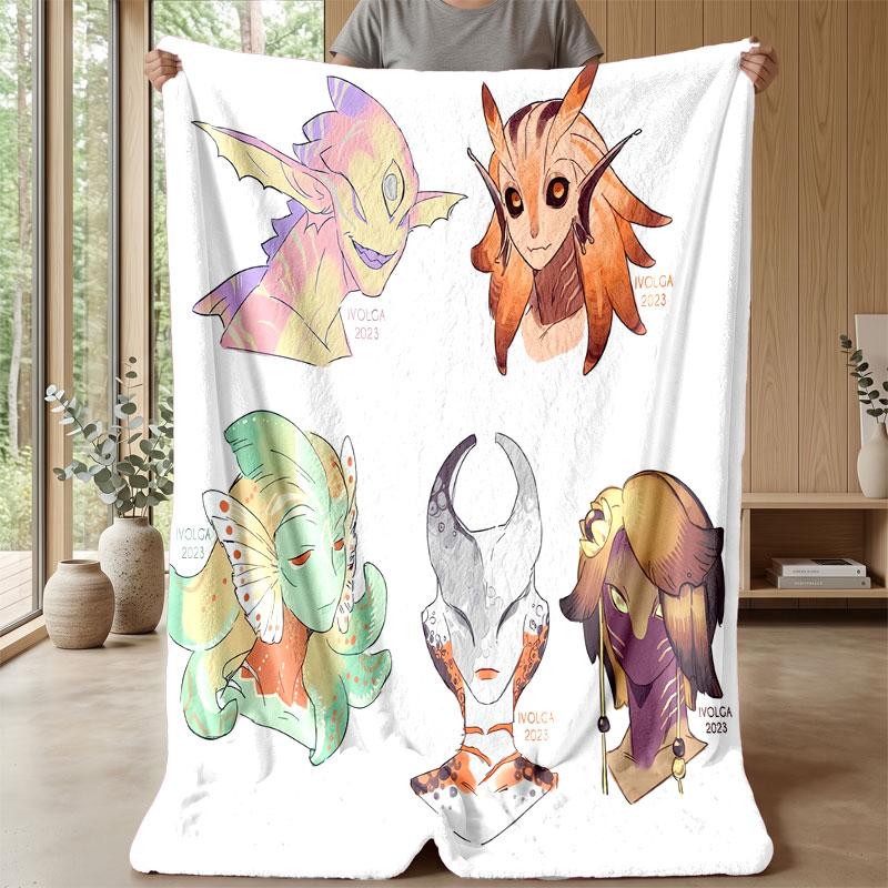 Soft Flannel Blanket Lightweight Cozy Bedroom Living Room CoverPredator