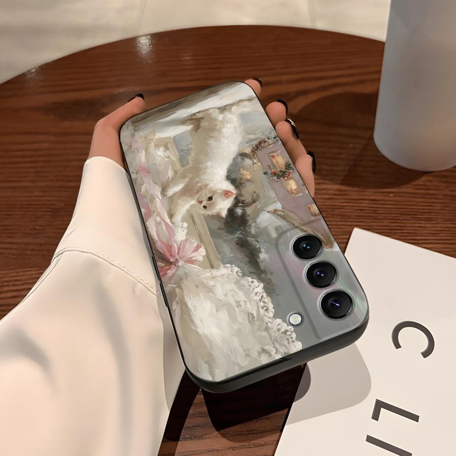 Handyhülle Case für Samsung Galaxy S26 Ultra S23 S24 S10 S9 S21 FE Note 20 8 9 10 S20 Ultra S25 Plus Cartoon Süße Katze