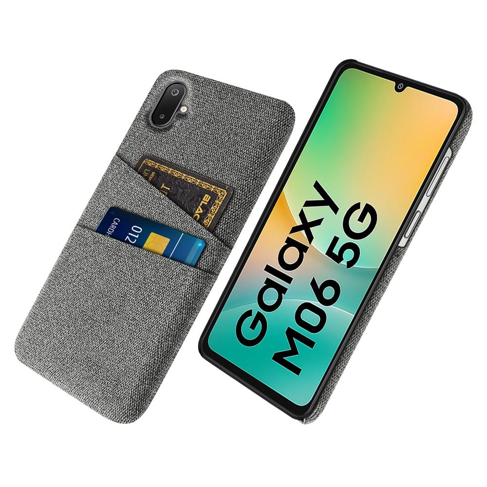 For Samsung Galaxy A06 5G/M06 5G Case Cloth+Hard PC Phone Cover with Dual Card Slots