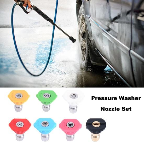 Spray Nozzle Set Pressure Washer Nozzle Tips with Nozzle Holder Universal Quick Connect Metal Nozzles Kit for Watering Plants Washing Cars