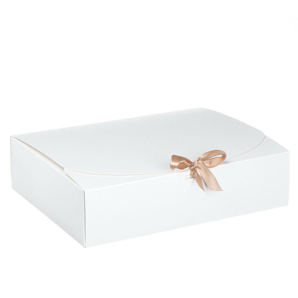 10pcs Square Kraft Paper Box Cardboard Packaging Valentine's Day Wedding Easter Party Gift Box With Ribbons Candy Storage
