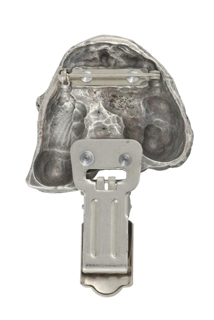 Bedlington Terrier,Rothbury Terrier, Rodbery Terrier- brooch with a clip, holder for a start number, silver-plated dog show pin from the Art-Dog brand