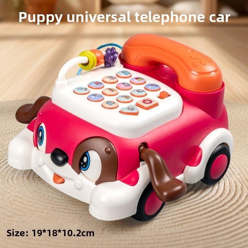 Baby Early Education Cartoon Bear Phone With Motorized Steering Wheel For Toddler Learning And Play