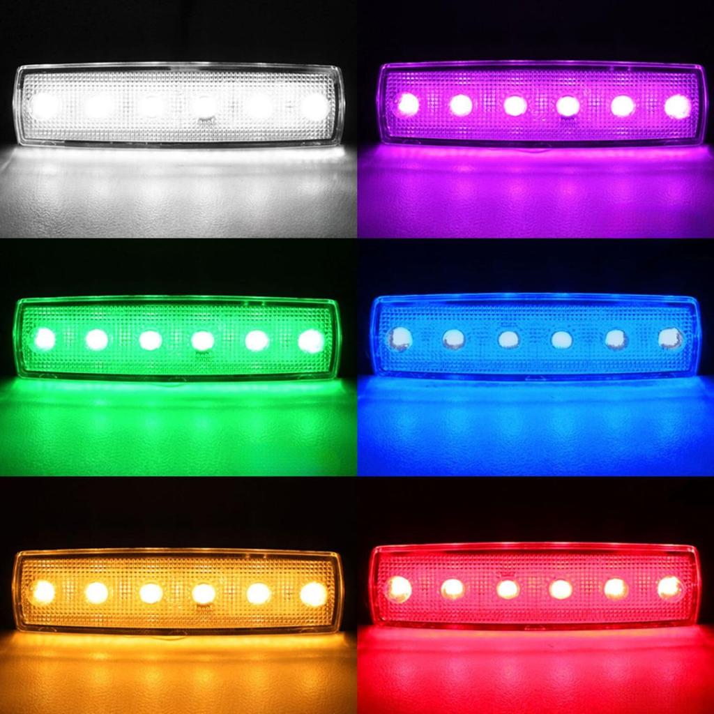 10 Pcs 6 Row Truck Trailer One Side Lighting LED Dump Custom Marker Lamp Deco Tiger (Green)