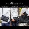 Diablo Men's Small Sacoche Shoulder Bag, Genuine Leather, Lightweight, 3-Way Use, Mini Bag [KA-2506] (Black x Blue)