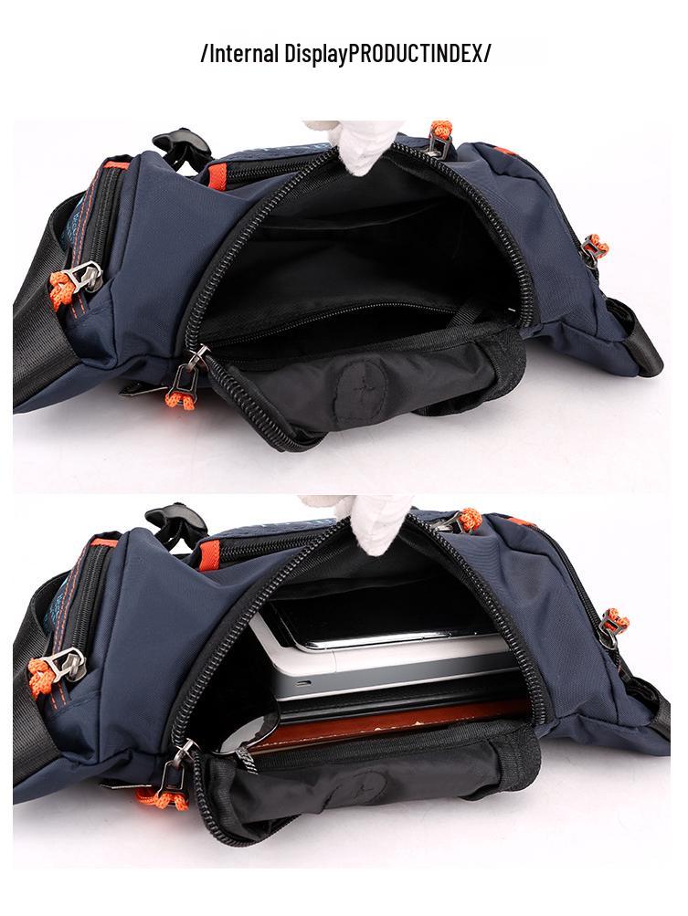 Men's Multifunctional Waterproof Outdoor Waist Bag: Single Shoulder, Crossbody, and Chest Bag for Cycling and Mountaineering with Large Capacity.