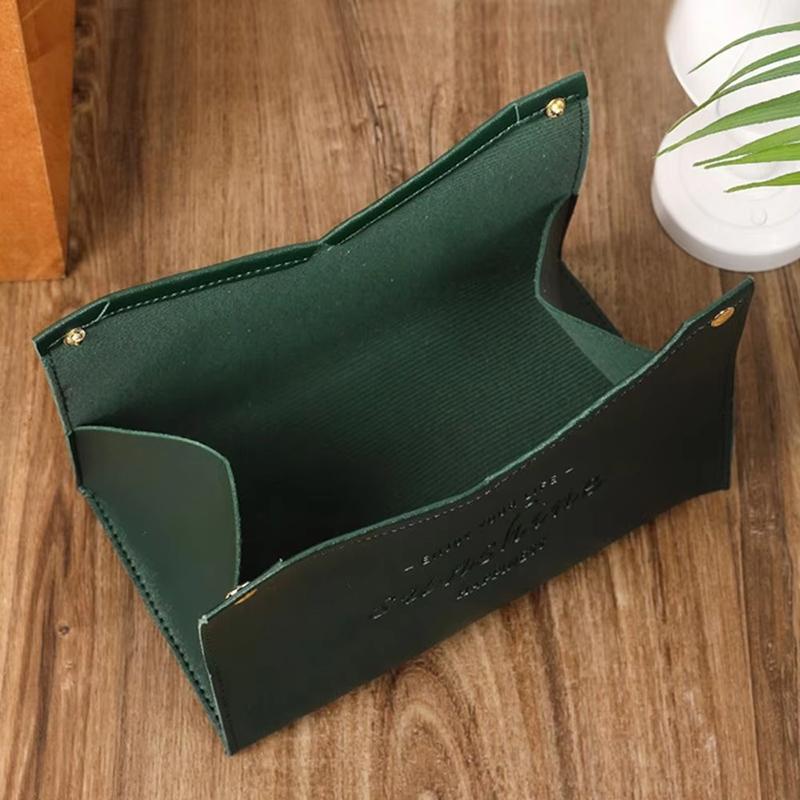 New Living Room Dining Room Tissue Box Environmentally Friendly Leather Multi-purpose Solid Color Creative Napkin Storage Box