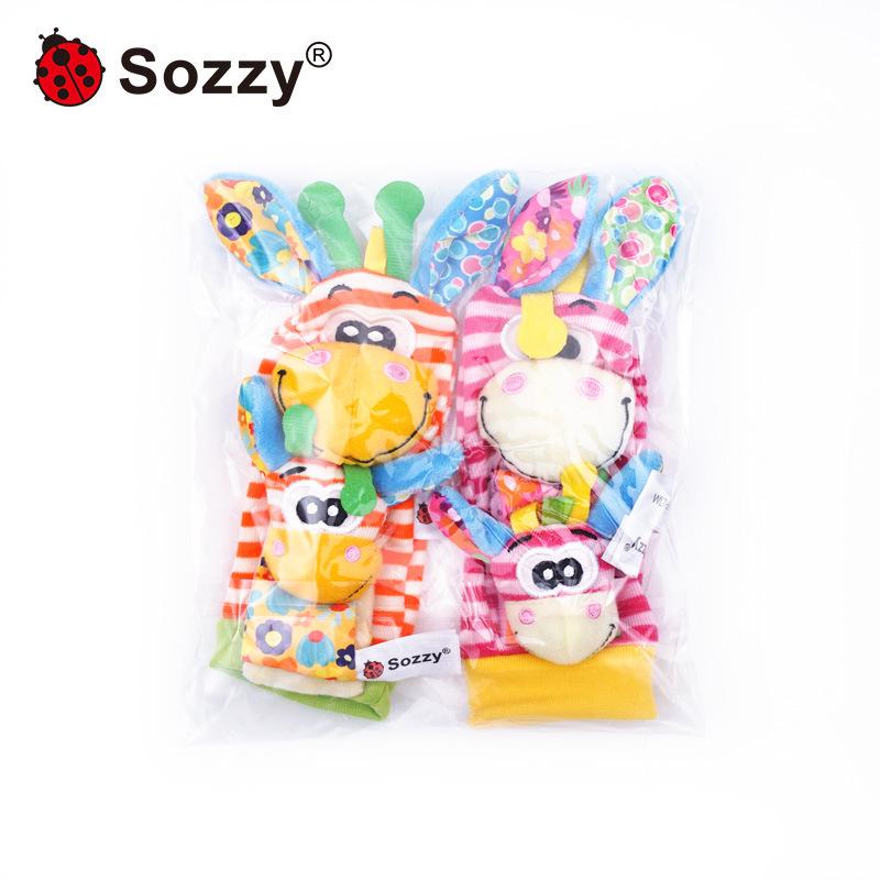 Sozzy Newborn Baby Rattle and Wrist Strap Educational Toy Set