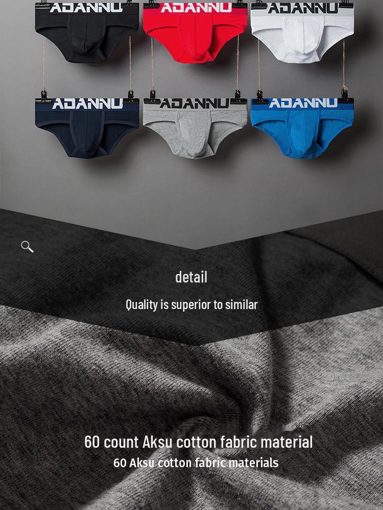 Trendy Herren-Slips aus Baumwolle mit niedriger Taille und atmungsaktivem U-Konvex-Beutel