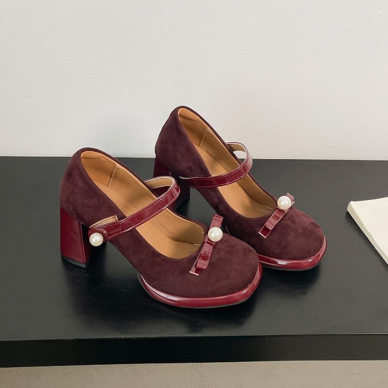 Plattform-Dicke-Ferse Damen Mary Jane Schuhe Damen Elegant Hochzeitsparty Pumps 2026 Frühling Herbst Damen Designer Einzelne Schuhe