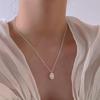Silver Moonlight Stone Necklace Butterfly Shell Necklace For Women, Girls, Geometry Minimalism, Office Jewelrye Gift