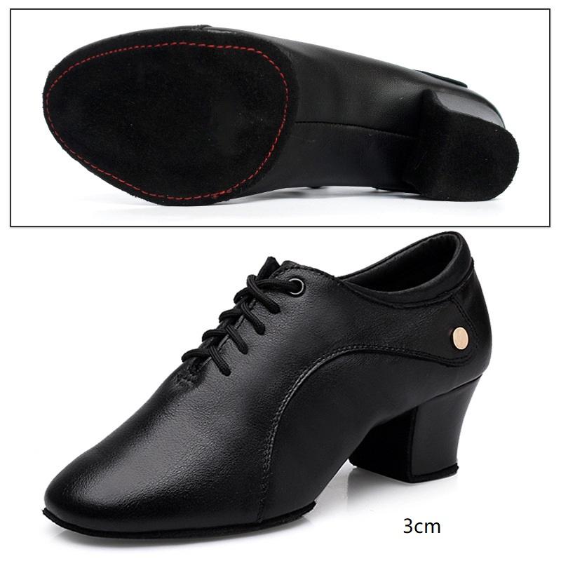 LEATHER Latin Dance Shoes Female Teacher Sports Shoes Practice Ballroom Dancing Shoes Square Cowhide Sneakers Women Shoes