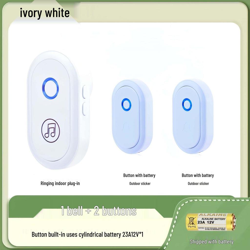 Long-Range Home Wireless Doorbell with Dual Receivers and Remote Control for Seniors