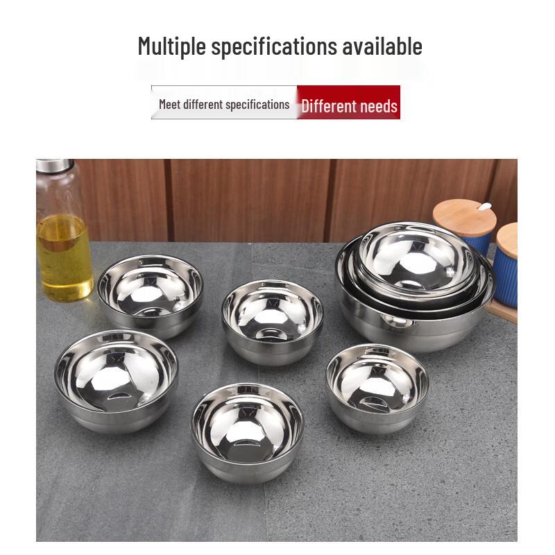 Platinum Chef 12cm 304 Double-Layer Stainless Steel Bowls (6-Pack)