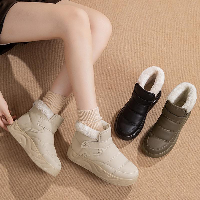 2025 Winter Shoes Women Snow Boots Warm Plush Cold Winter Fashion Ladies Ankle Boots Flat Non-slip Soft Comfortable Big Size 41