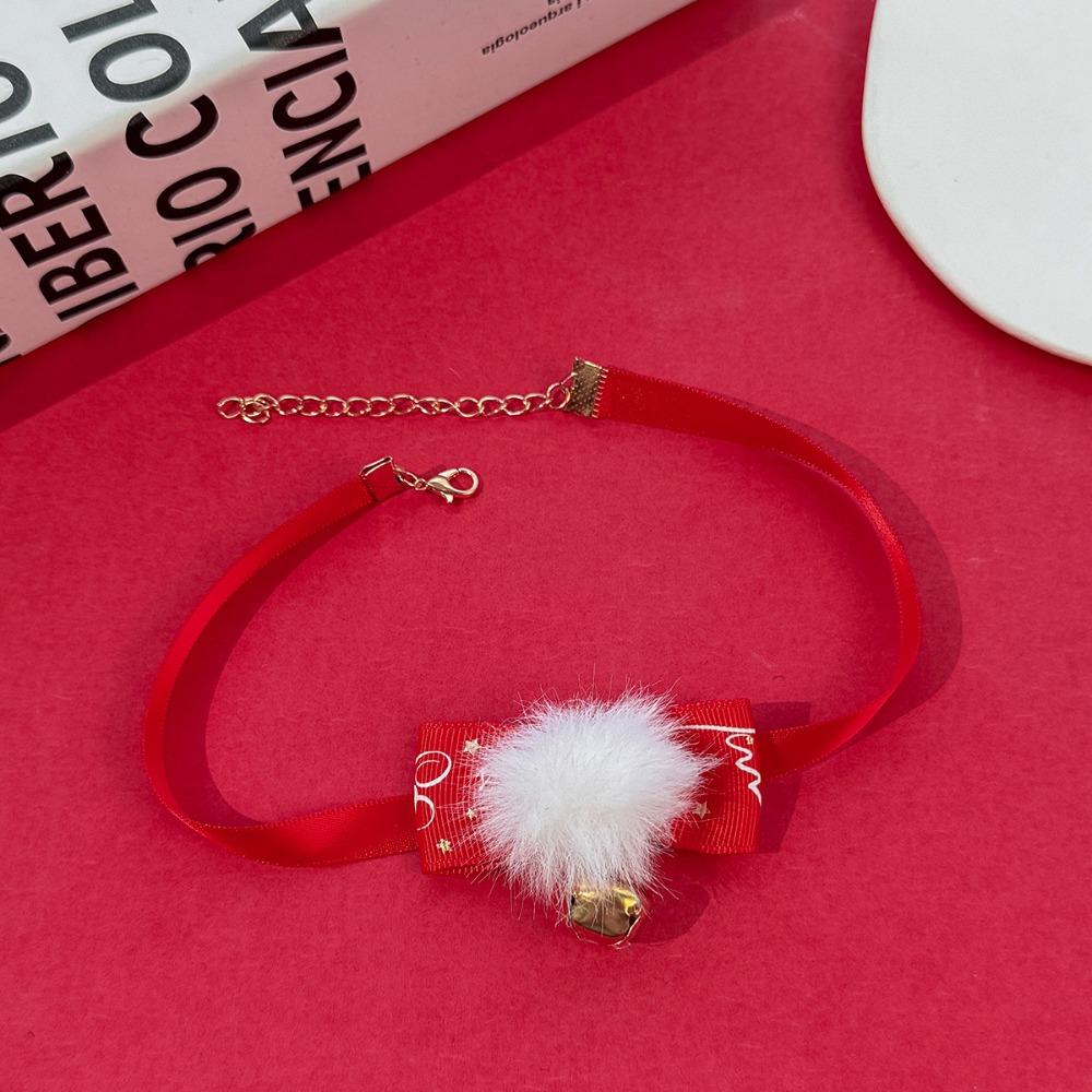 Velvet Bowknot Christmas Choker Plush Xmas Clavicle Chain Jewelry Accessories
