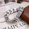 S925 Sterling Silver Personalized Men and Women Bracelets Six-Character Peace Pattern Cuban Chain Jewelry Exquisite Gift