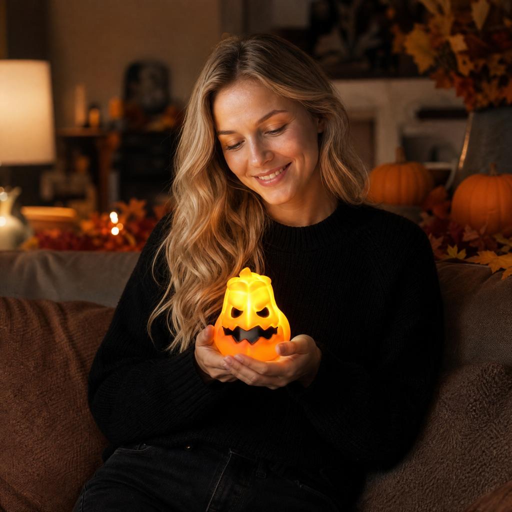 Halloween Glowing Pumpkin Light Decorative Lamp for Indoor Outdoor Party Decor