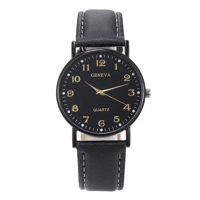 Korean Retro Preppy Leather Strap Watch for Women and Men