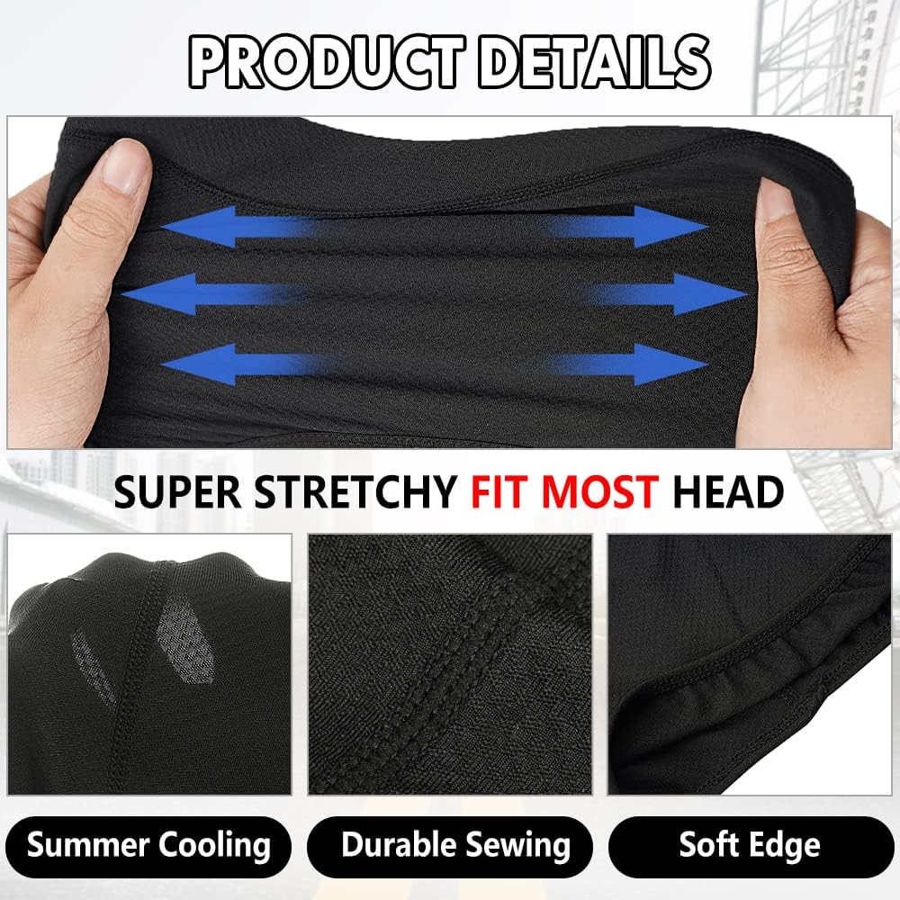 JOEYOUNG Motorcycle Balaclava for Men Quick Sweat Wicking Helmet Liner for Professional Motorcycling Beanie Cap