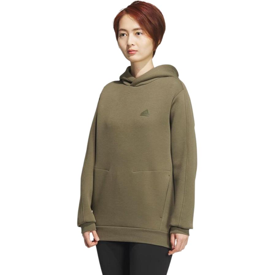 Adidas Minimalist Casual Sports Hoodie Unisex Hoodies Rock-Olive-Green JE8630