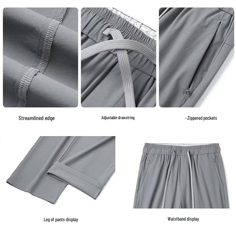 Kangbo Men's Lightweight Quick-Dry Straight-Leg Casual Pants