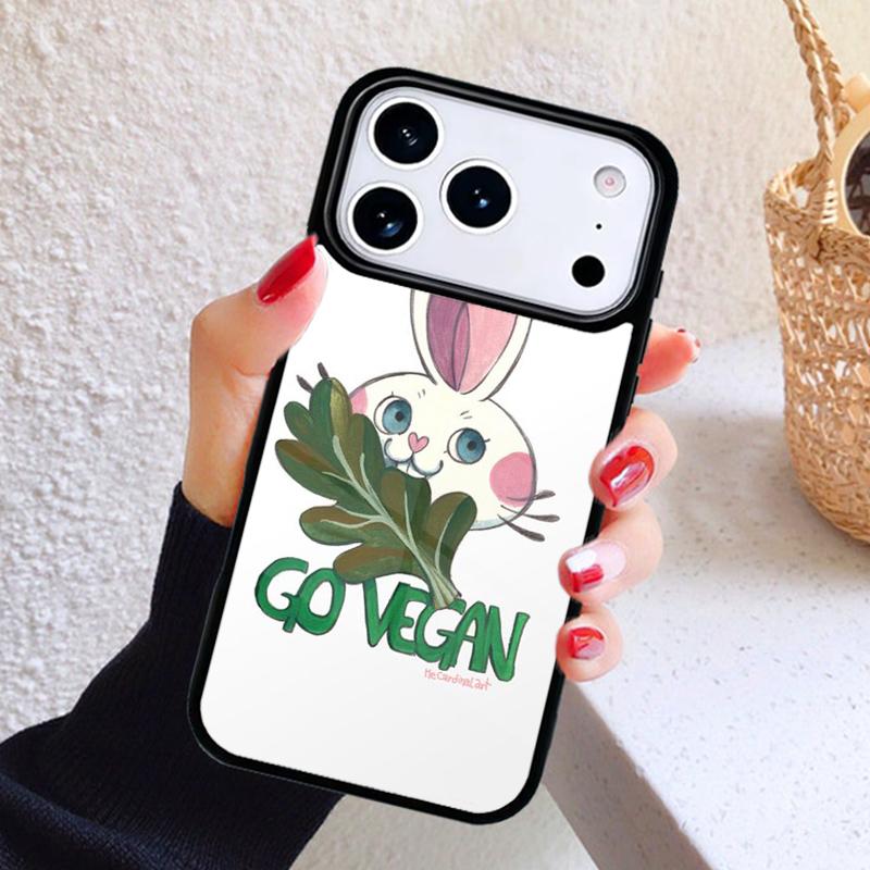 VEGANE ZITATE Hase LIEBE GEMÜSE Handyhülle Für iPhone 17 Air 16 15 14 13 12 11 Pro Max Plus